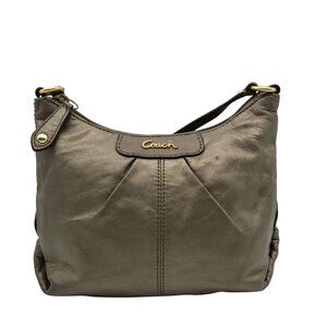 Coach Metallic Bronze Leather Ashley Crossbody Bag
